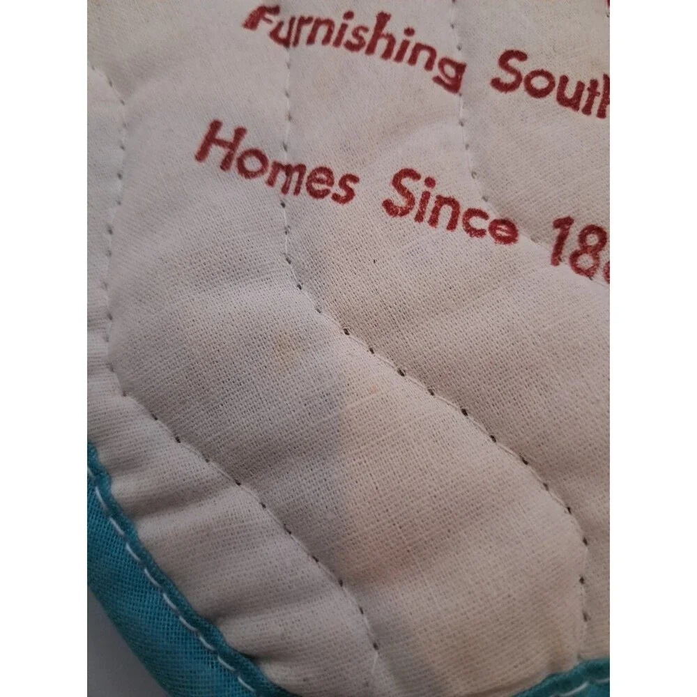 Set Of 4 Quilted Colorful Teal Aqua Pink Pot Holders Advertising Knoxville TN